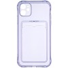 Силиконовый чехол для Apple iPhone 11 Silicone Card Holder с защитой камеры Сиреневый