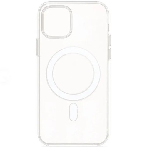 Силиконовый чехол для Apple iPhone 12 Clear Case MagSafe с анимацией с бортиком Прозрачный
