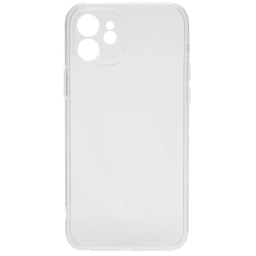 Силиконовый чехол для Apple iPhone 12 TPU 1мм с защитой камеры Прозрачный