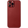 Чехол накладка для Apple iPhone 12 Pro Luxo Cevlar глянцевый J163 Красный