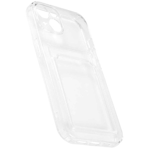 Силиконовый чехол для Apple iPhone 13 Mini TPU 1.6мм с картхолдером и защитой камеры Прозрачный