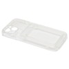 Силиконовый чехол для Apple iPhone 14 Card Holder с защитой камеры Прозрачный