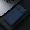 Чехол книжка для Apple iPhone 14 Nillkin Slider с картхолдером Синий