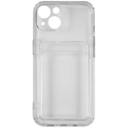Силиконовый чехол для Apple iPhone 14 Plus TPU 1.6мм с картхолдером и защитой камеры Прозрачный