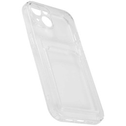 Силиконовый чехол для Apple iPhone 14 Plus TPU 1.6мм с картхолдером и защитой камеры Прозрачный