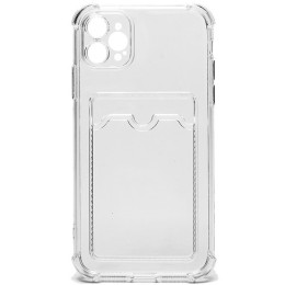Силиконовый чехол для Apple iPhone 14 Pro Card Holder с защитой камеры Прозрачный