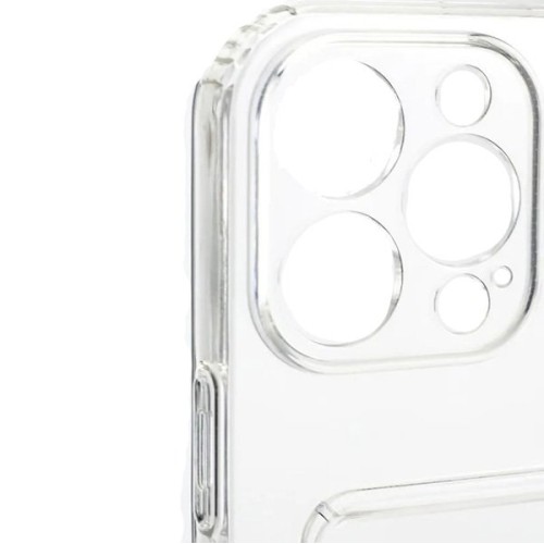 Силиконовый чехол для Apple iPhone 14 Pro Max Card Holder с защитой камеры Прозрачный