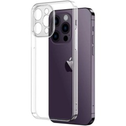 Силиконовый чехол для Apple iPhone 14 Pro Max TPU 1мм с защитой камеры Прозрачный