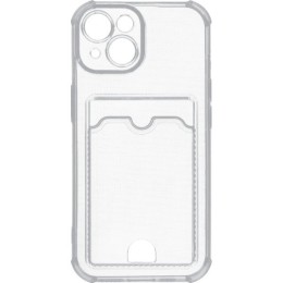 Силиконовый чехол для Apple iPhone 15 Silicone Card Holder с защитой камеры Прозрачный