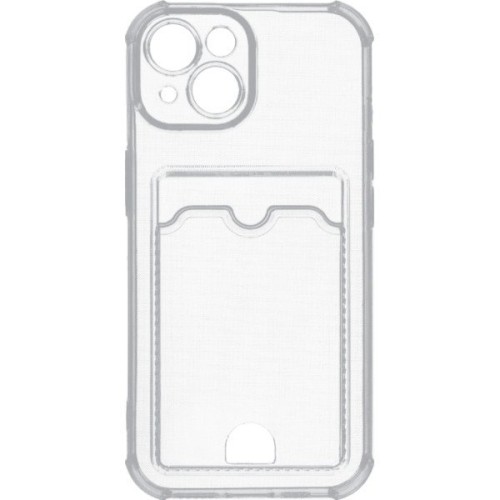Силиконовый чехол для Apple iPhone 15 Silicone Card Holder с защитой камеры Прозрачный