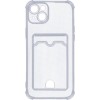 Силиконовый чехол для Apple iPhone 15 Plus Silicone Card Holder с защитой камеры Прозрачный