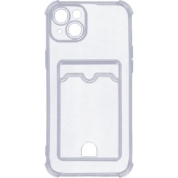 Силиконовый чехол для Apple iPhone 15 Plus Silicone Card Holder с защитой камеры Прозрачный