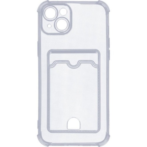 Силиконовый чехол для Apple iPhone 15 Plus Silicone Card Holder с защитой камеры Прозрачный