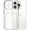 Силиконовый чехол для Apple iPhone 15 Pro Silicone Card Holder с защитой камеры Прозрачный