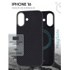 Чехол-накладка для Apple iPhone 16 Kondijan Carbon MagSafe Черный