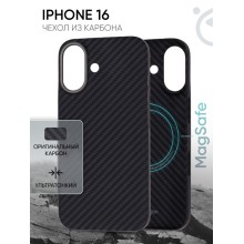 Чехол-накладка для Apple iPhone 16 Kondijan Carbon MagSafe