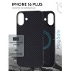 Чехол-накладка для Apple iPhone 16 Plus Kondijan Carbon MagSafe Черный