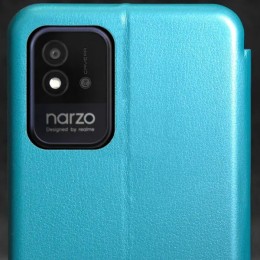 Чехол книжка для Realme Narzo 50i Fashion Case Голубой