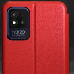Чехол книжка для Realme Narzo 50i Fashion Case Красный