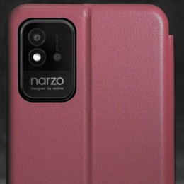 Чехол книжка для Realme Narzo 50i Fashion Case Бордовый