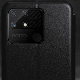 Чехол книжка для Realme Narzo 50A Fashion Case Черный