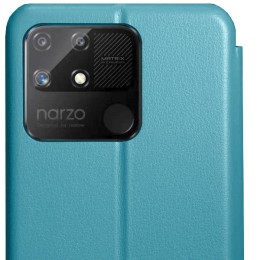 Чехол книжка для Realme Narzo 50A Fashion Case Голубой