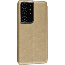 Чехол книжка для Samsung Galaxy S21 Ultra Fashion Case Золотой