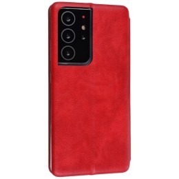 Чехол книжка для Samsung Galaxy S21 Ultra Fashion Case Красный