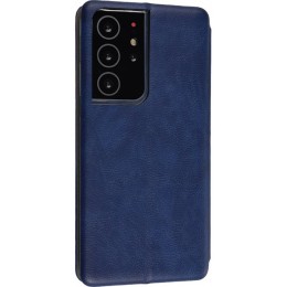 Чехол книжка для Samsung Galaxy S21 Ultra Fashion Case Темно синий