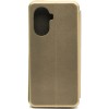 Чехол книжка для Huawei Nova Y70 Fashion Case на магнитах с визитницей Золотой