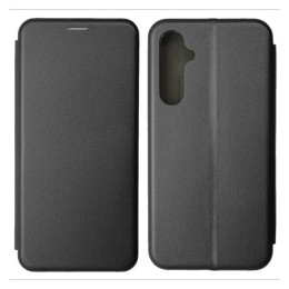 Чехол-книжка для Samsung Galaxy A55 Fashion Case на магнитах с визитницей Черный