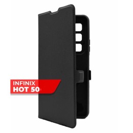 Чехол-книжка для Infinix Hot 50 Fashion Case на магнитах с визитницей Черный