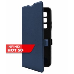 Чехол-книжка для Infinix Hot 50 Fashion Case на магнитах с визитницей Синий