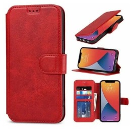 Чехол-книжка для Infinix Hot 50 Fashion Case на магнитах с визитницей Темно-красный
