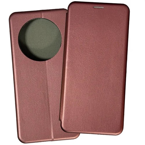 Чехол-книжка для Xiaomi Redmi 14C / Poco C75 Fashion Case на магнитах с визитницей Темно-красный