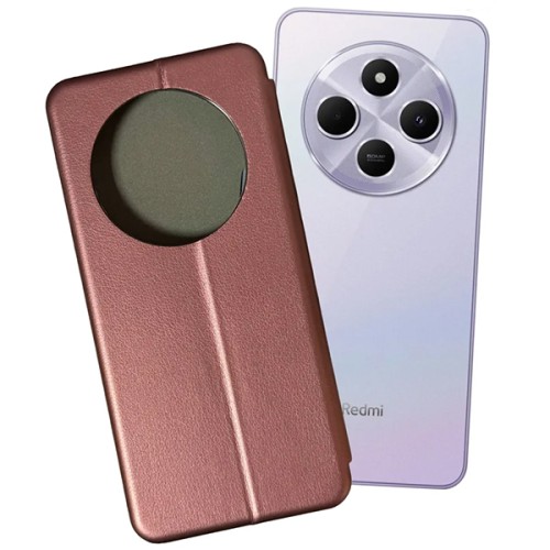 Чехол-книжка для Xiaomi Redmi 14C / Poco C75 Fashion Case на магнитах с визитницей Темно-красный
