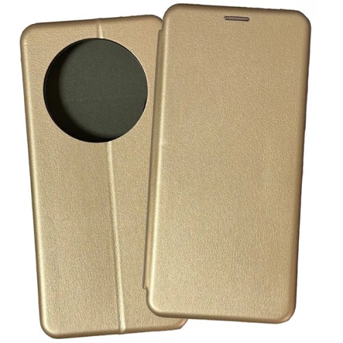 Чехол-книжка для Xiaomi Redmi 14C / Poco C75 Fashion Case на магнитах с визитницей Золотой