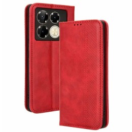 Чехол-книжка для Infinix Note 40 Pro \ Note 40 Pro+ 5G Fashion Case на магнитах с визитницей Темно-красный