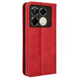 Чехол-книжка для Infinix Note 40 Pro \ Note 40 Pro+ 5G Fashion Case на магнитах с визитницей Темно-красный