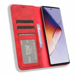 Чехол-книжка для Infinix Note 40 Pro \ Note 40 Pro+ 5G Fashion Case на магнитах с визитницей Темно-красный