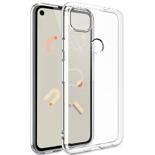 Силиконовый чехол для Google Pixel 4A TPU 1мм с бортиком Прозрачный