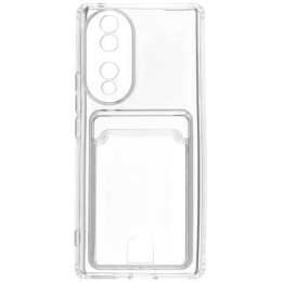 Силиконовый чехол для Honor 70 Silicone Card Holder Case с защитой камеры Прозрачный