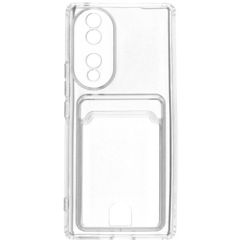 Силиконовый чехол для Honor 70 Silicone Card Holder Case с защитой камеры Прозрачный