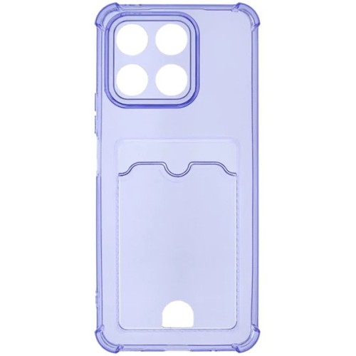 Силиконовый чехол для Honor X8a Silicone Card Holder с защитой камеры Сиреневый