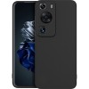 Силиконовый чехол для Huawei P60 TPU mate 1mm с защитой камеры матовый Черный