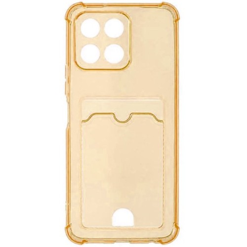 Силиконовый чехол для Honor X6 Silicone Card Holder с защитой камеры Оранжевый