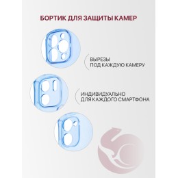 Чехол-накладка для Infinix Hot 30i 4G голубой Silicone Card Holder защита камеры