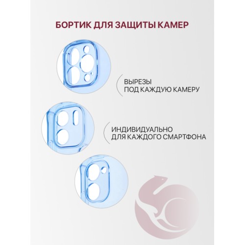 Чехол-накладка для Infinix Hot 30i 4G голубой Silicone Card Holder защита камеры