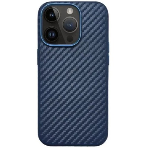 Чехол накладка для Apple iPhone 14 Pro K-Doo Noble Collection Magsafe Carbon Синий
