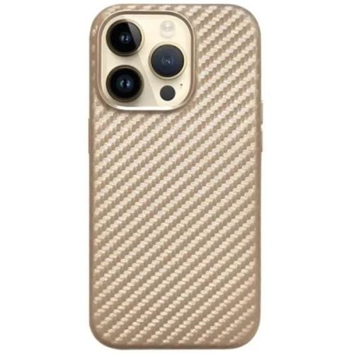Чехол накладка для Apple iPhone 14 Pro K-Doo Noble Collection Magsafe Carbon Золотой